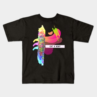 Katze Cat A Min Glitch Vaporwave Party Techno Fun Kids T-Shirt